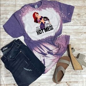 Hot Mess Little Mermaid Bleached Shirt
